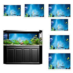 3D Aquarium Fish Tank Background Poster Picture PVC Adhesive Decor 61x30cm