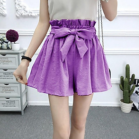 Quần short đũi dáng váy form rộng freesize (48-65kg) chất vải đũi mềm thoáng mát