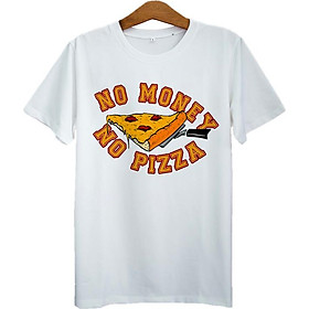 Áo Thun Nam In No Money No Pizza ASTE142 - Trắng