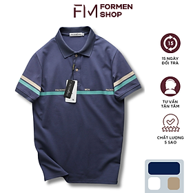 Áo thun polo nam PK Men chất thun cá sấu, họa tiết sọc ngực nam tính, thanh lịch, thoáng mát - FORMEN SHOP - FMPS240