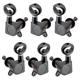 Set of 6 Black  Acoustic/Electric Guitar Full Closed Tuning Pegs