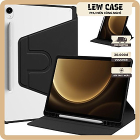 Bao da Samsung Tab S10 FE Plus 13.1 inch 2025 (màu đen) viền dẻo, xoay 360 độ, có khay để bút