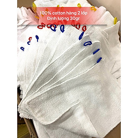 [Tiết kiệm] Sét 10 Khăn lau 100% cotton KT 20x30cm hàng 2 lớp dày dặn 30gr, không xổ lông thấm hút tốt hàng Việt Nam