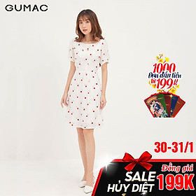 Đầm họa tiết nhún eo GUMAC DA12165