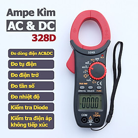 Ampe kìm 328D đồng hồ kẹp dòng AC và DC vạn năng đo tụ điện, diode, tần số, nhiệt độ, điện trở, điện áp NCV