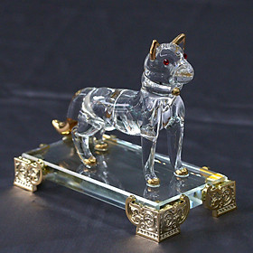 Bộ 12 Con giáp Thủy tinh Si vàng - Tượng Chó