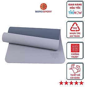 Thảm Tập Yoga TPE 2 Lớp ZERA-8MM-2L-XAM - Xám