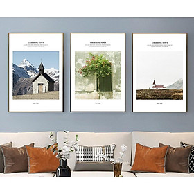 Bộ 3 Tranh Treo Tường Vintage Decor & in theo yêu cầu - Halo Decor