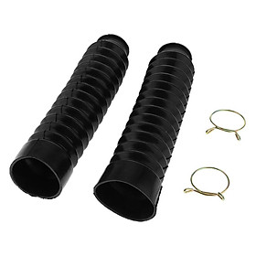 2pcs Black Motorcycle Front Fork Dust Cover Shock Absorber Boot for