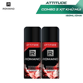 Combo 2 Xịt toàn thân Romano Attitude nồng ấm cá tính 150ml