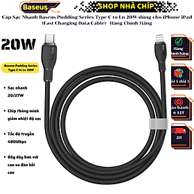 Mua Cáp Sạc Nhanh Baseus Pudding Series Type C to Ln 20W dùng cho iPhone iPad (Fast Charging Data Cable) - Hàng Chính Hãng