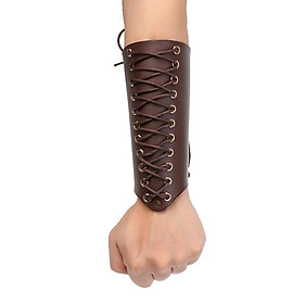 Archery Arm Guard Handmade Lace-up Cow Leather Traditional Bow Hunting Black