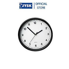 Đồng hồ treo tường | JYSK Elvart | nhựa | trắng/đen | DK20cm x C4cm