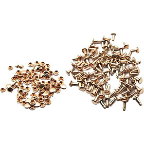 100 Sets Double Caps Studs Rivets 6x8mm