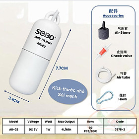 Máy sủi oxy Sobo USB Mini Silent Air Pump sủi 1 vòi êm bể cá tép thủy sinh