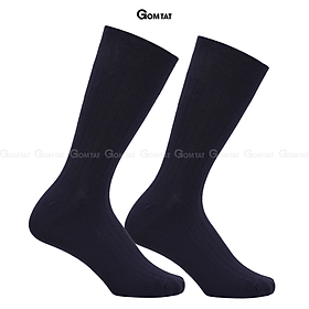 Tất đi giày tây chất liệu cotton cao cấp, vớ nam công sở họa tiết gân chìm lịch lãm - GOM-TAYGANCHIM-1DOI - Xanh Đen