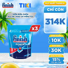 Combo 3 túi viên rửa chén Finish all in one 24 viên