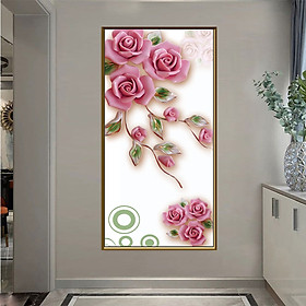 Mua TRANH HOA 3D DÁN TƯỜNG CAO CẤP Tranh dán tường 3d  Tranh hoa 3D  tranh lụa 3D dán tường PVP-GN1PIK21