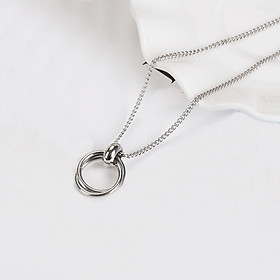 Dây chuyền Unisex không đen gỉ mặt nhẫn lồng nhau cá tính