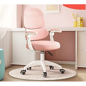Mua Ghế xoay học sinh học bài chống gù màu xanh cho bé trai CE1024-M Nội thất Capta Ghế ngồi học bài tại nhà lưng lưới nệm vải xanh dương tay điều chỉnh khung chân ghế nhựa màu trắng có bánh xe HCM