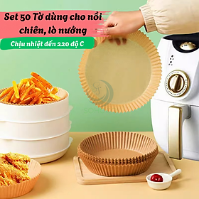 Mua Set 50 Miếng Giấy Lót Nồi Chiên Không Dầu  miếng lót nướng không dính thấm dầu hình tròn đa năng V0060