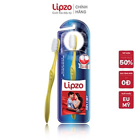 Combo 03 Bàn Chải Đánh Răng Lipzo Maxcare Dành Cho Người Lớn Công Nghệ Lông Chỉ Tơ Nha Khoa Mảnh Siêu Bền