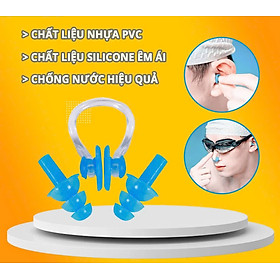 Bộ kit đi bơi bịt tai và bịt mũi  chất liệu Silicon cao cấp ( Giao màu ngẫu nhiên )