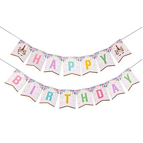 Dây chữ Happy Birthday hình Unicorn trang trí sinh nhật 