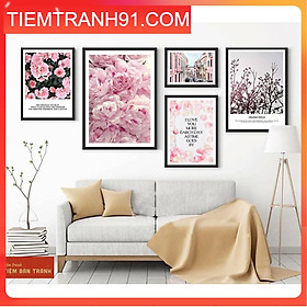 Tranh treo tường - Bộ 5 tranh canvas Bắc Âu hiện đại 22 , tranh canvas giá rẻ