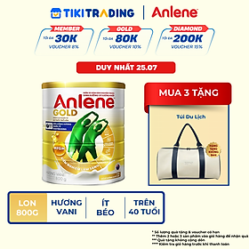 Bao bì mới - Sữa Bột Anlene Gold Hương Vanilla (Hộp Thiếc 800g)