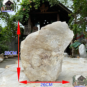 Đá thạch anh trắng thô 18.5kg (28 x 26 (cm)-K184 giải trừ sát khí, tích lũy tiền tài