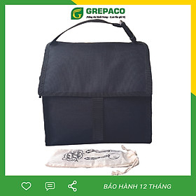 Túi Đựng Hộp Cơm Giữ Nhiệt Grepaco Đựng Đồ Thức Ăn Nóng Lạnh Công Sở Văn Phòng Nam Nữ, Du Lịch  – Vải Bố Canvas, Kích Thước Lớn (Size To), Kiểu Giỏ Xách Có Khóa Kéo - Tặng Túi Đựng Muỗng Nĩa