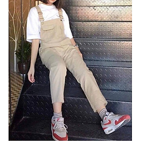 Quần yếm baggy kaki 2 túi ngực cho nữ freesize đẹp, trẻ trung, năng động, cá tính