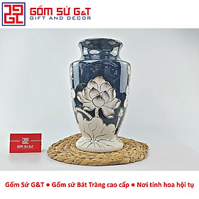Mua Lọ hoa men hỏa biến dáng chân voi vẽ sen Gốm Sứ G&T