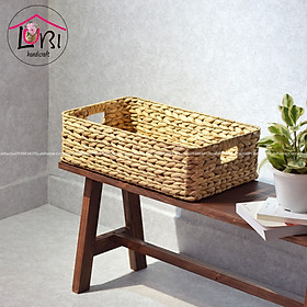 Lubihandicraft - Khay đựng đồ đan lục bình bo góc để giường - đẹp, tiện dụng