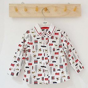 Áo Sơ Mi Dài Tay Bé Trai ETTOI Họa Tiết Size 80