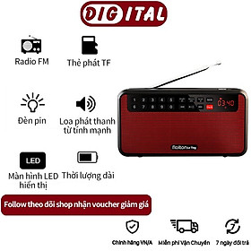 Mua Đài Radio FM/AM PF Màn hình hiển thị LED HD Loa kép/Công suất kép Thẻ phát TF Hiển thị thời gian