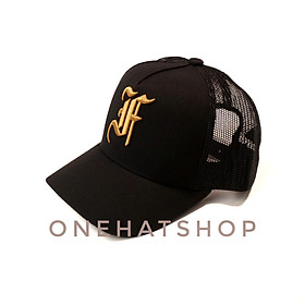 Nón lưỡi trai vành cong fom Trucker vuông logo chữ F font cổ điển sau lưới thoáng mát Brand One Hat