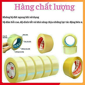 Băng Keo 5F 100Y Trong Đục Dán Thùng loại dày (1 cây 6 cuộn nặng 1,1 kg)-DALICO