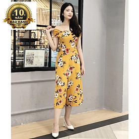 SALE - Jumpsuit hoa vàng MS296 công sở, dự tiệc, dạo phố