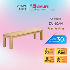 Mua Ghế băng gỗ vân veneer sồi hiện đại SMLIFE Duncan | D122 9 x R38 1 x C45 8cm | gỗ Cao Su và Veneer Sồi