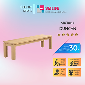 Ghế băng gỗ vân veneer sồi hiện đại SMLIFE Duncan | D182,9 x R38,1 x C45,8cm | gỗ Cao Su và Veneer Sồi