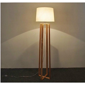 Đèn cây thân gỗ chao vải,đèn góc,đèn sofa,đèn phòng khách DT