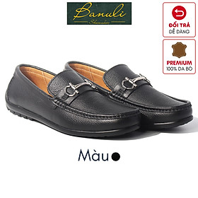 Giày Lười Banuli Nam Da Bê Italian HMOCA05 Horse Bit Slip-Ons Shoes (Da Mềm Dẻo, Đế Siêu nhẹ, Bảo Hành Trọn Đời)