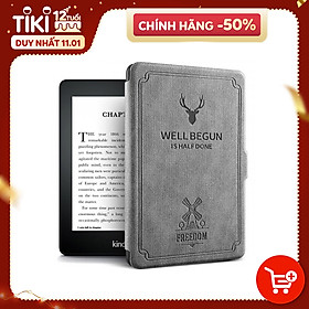 Combo Máy Đọc Sách Kindle Paperwhite 4 Gen 10 (8GB - Màu Đen - Hàng nhập khẩu) và Bao Da WELL BEGUN