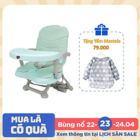 Ghế ăn dặm có nệm cho bé đi du lịch Mastela 1013 ăn dặm kèm mặt bàn, thiết kế thông minh tùy chỉnh độ cao-BPA FREE- Xanh lót da