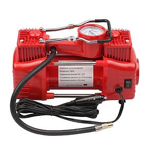 DC12V Dual Cylinder Air Compressor Portable Tire Inflator Emergency Car Air Pump with 3 Nozzles Extended Tube Carrying