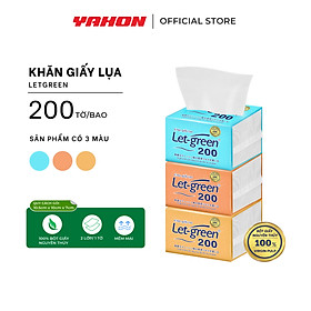 Khăn Giấy Lụa Let-green | Bột Giấy Nguyên Thủy| 200 Tờ/Bao, 2 Lớp/Tờ