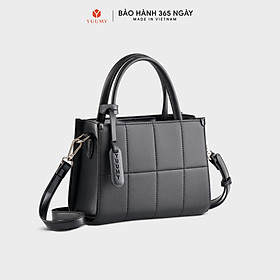 Túi Yuumy ( Thời trang nữ dáng vuông viền chỉ size 20 - Túi đeo chéo da Smooth YN250 ) -  Đen