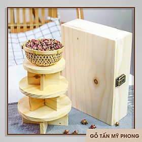 Mua Đôn gỗ tự nhiên trang trí  decor - Đôn chậu cây mini để bàn